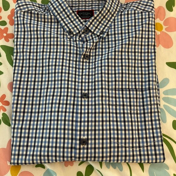 Classic Blue Plaid Button Down // UNTUCKit Men's Size XL - Picture 5 of 7